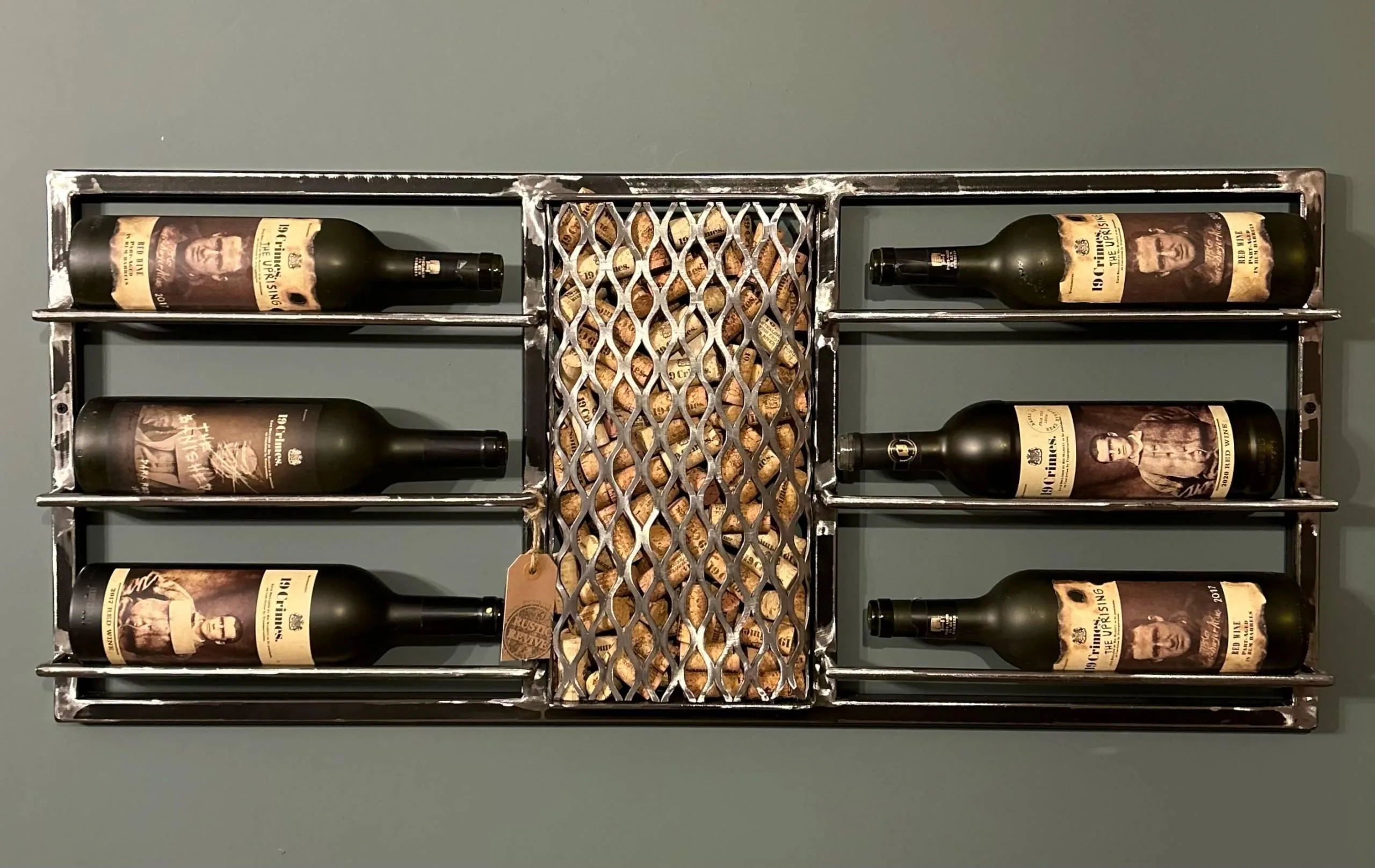 wr1 Industrial wall mounted wine bottle rack - Image 1