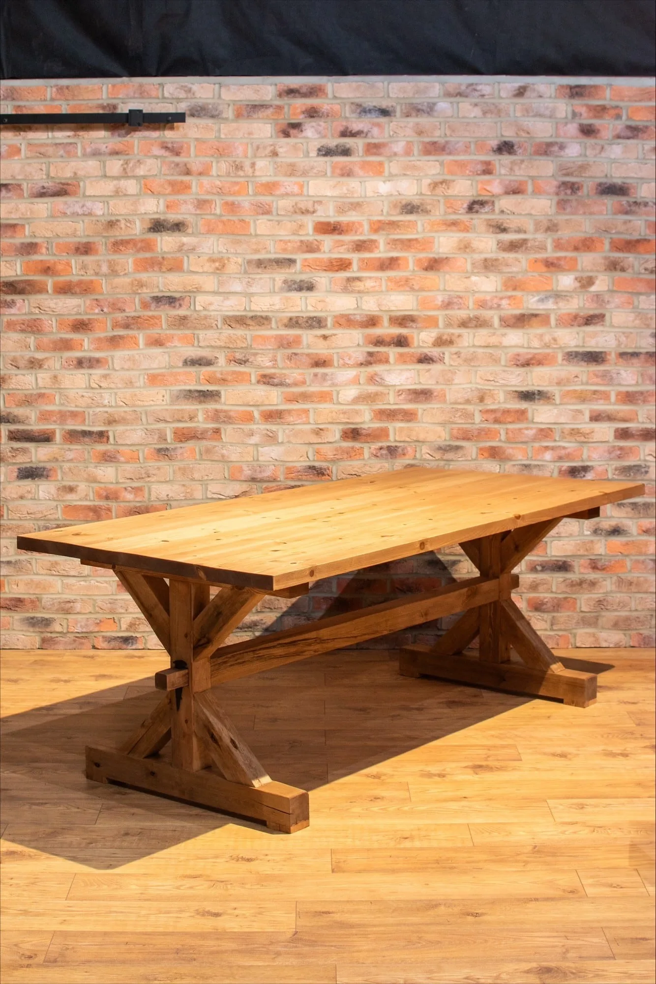 wood table 1 The Thornton Dining rustic table solid wood - Image 1