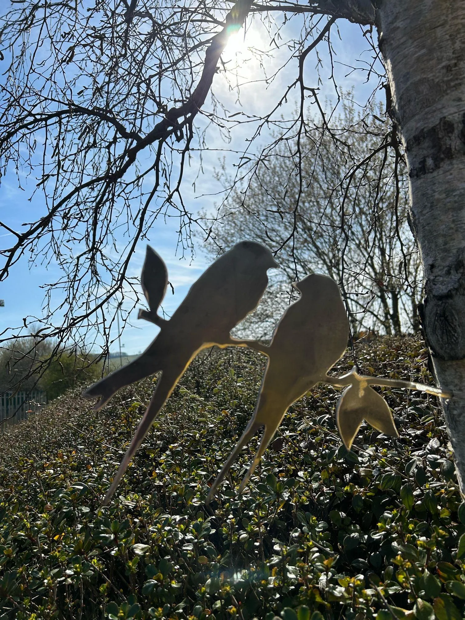 lb1 Love birds garden art sculpture 2 - Image 1