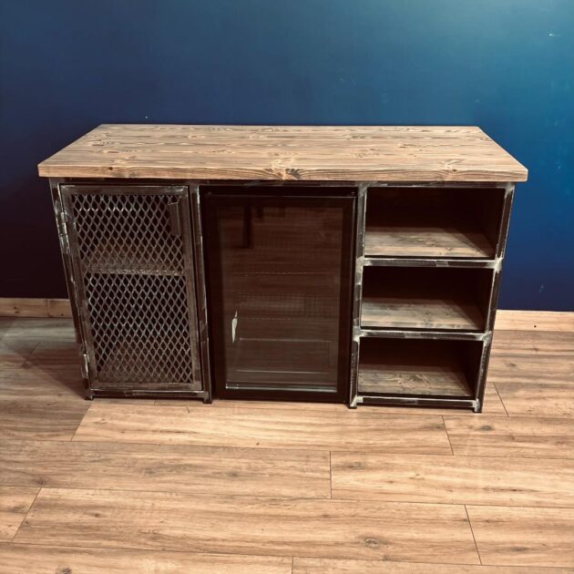 home bar with fridge